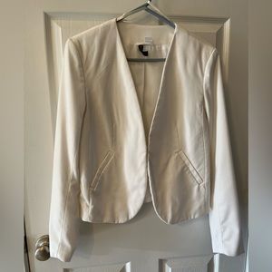 H&M Divided Size 12 White/Off White Long Sleeve Single Clasp front Dress Jacket